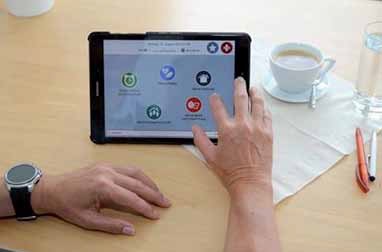 The inteligent solution meinZentrAAL in action on a tablet